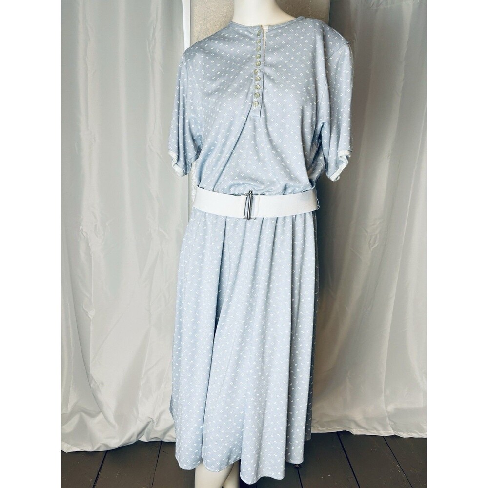 Vintage 80's AMY-DEB Women’s Geometric Blue Lightweight Elastic Waist‎ Belt
